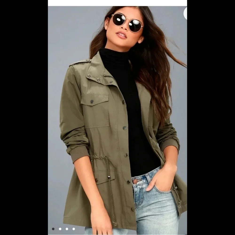 Lulu's Style Sergeant Olive Green Jacket - Picture 1 of 9